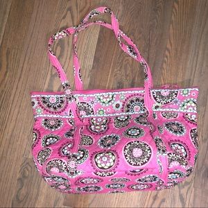Vera Bradley Pink Floral Shoulder Bag with pockets